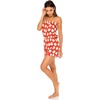 image:imageLuli Fama Womens Standard Macarena Strapless Ruffle RomperOle Red