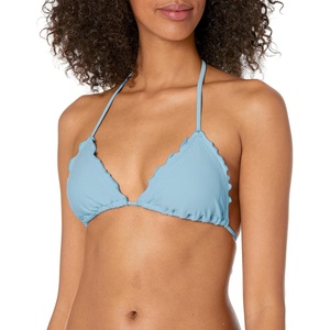 image:imageLuli FAMA Womens Solids Cosita Buena Wavey Triangle Bikini Top SwimwearCielo