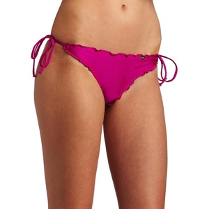 image:imageLuli Fama Womens Cosita Buena Cutting Edge Wavey Ruched TieSide Bikini BottomBerry Daring
