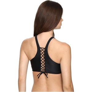 image:imageLuli Fama Womens Cosita Buena High Neck Sporty Bra Bikini TopBlack