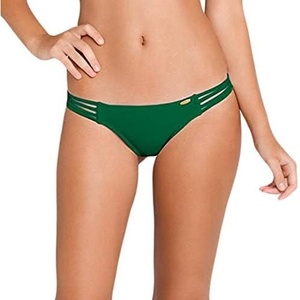 image:imageLuli Fama Womens Cosita Buena Multi Strap Ruched Brazilian Back BottomEmerald