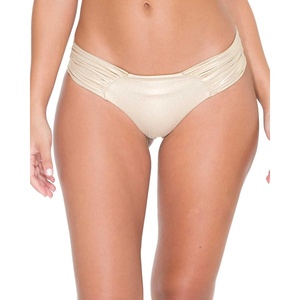 image:imageLuli Fama Womens Cosita Buena Ruched Back Bikini BottomGold Rush