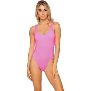 image:imageLuli Fama Womens Low Back Tank One Piece Swimsuit Barbie Pink S